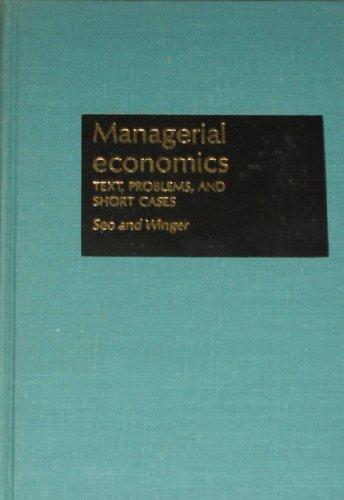 Book Managerial economics: Text, problems, and short cases (The Irwin series in economics) free