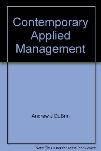 Book Contemporary Applied Management free