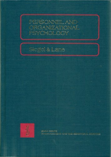 Book Personnel And Organizational Psychology (irwin Series In Management And The Behavioral Sciences) free