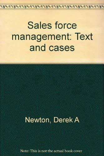 Book Sales force management: Text and cases free