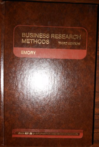 Book Business Research Methods (Irwin Publications in Economics) free