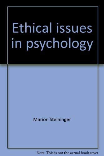 Book Ethical Issues In Psychology free