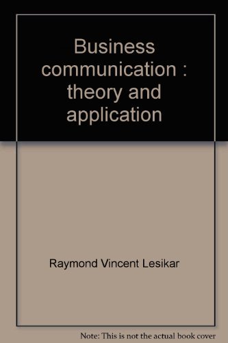 Book Business communication: Theory and application free