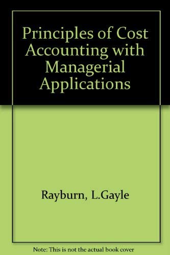 Book Principles of cost accounting: Managerial applications (The Robert N. Anthony/Willard J. Graham series in accounting) free