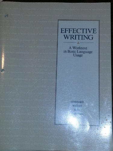 Book Effective Writing: A Worktext In Basic Language Usage free