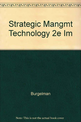 Book Strategic Mangmt Technology 2e Im free