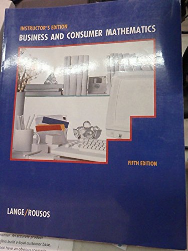 Book Business And Consumer Mathematics/instructor Edition free