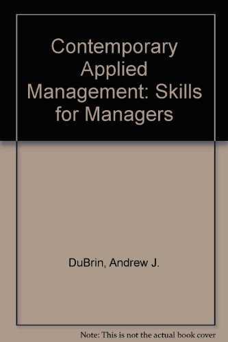 Book Contemporary Applied Management: Skills for Managers free