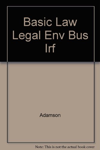 Book Basic Law Legal Env Bus Irf free