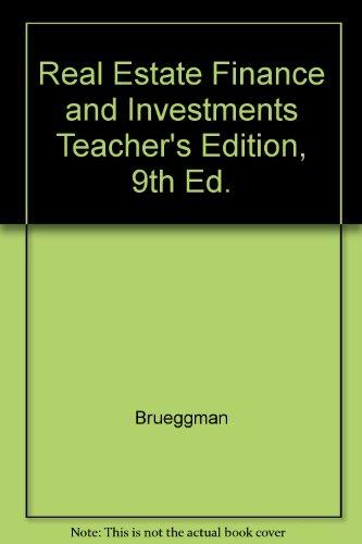 Book Real Estate Finance And Investments Teacher's Edition, 9th Ed. free