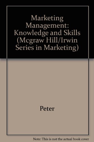 Book Marketing Management: Knowledge and Skills (MCGRAW HILL/IRWIN SERIES IN MARKETING) free
