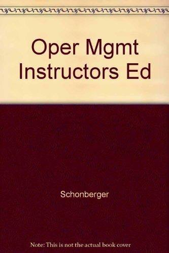 Book Operations Management: Improving Customer Service/Instructor's Ed free