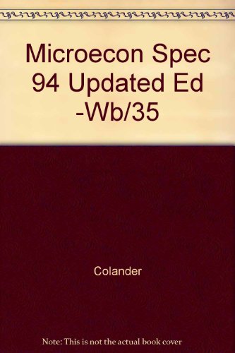 Book Microecon Spec 94 Updated Ed -wb/35 (irwin Series In Economics) free