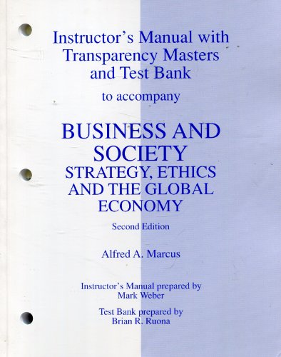 Book Instructor's Manual with Transparency Masters and Test Bank to Accompany Business and Society free