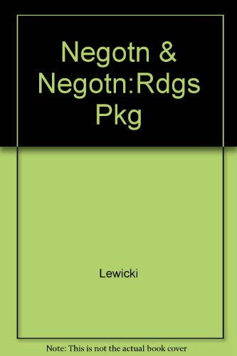 Book Negotn & Negotn: Rdgs Pkg free