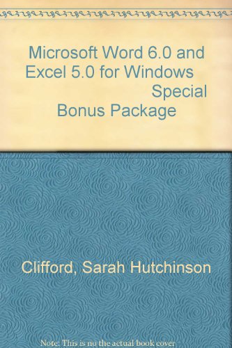 Book Microsoft Word 6.0 And Excel 5.0 For Windows                               Special Bonus Package free