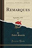 Book Remarques, Vol. 2: Septembre, 1917 (Classic Reprint) (French Edition) free