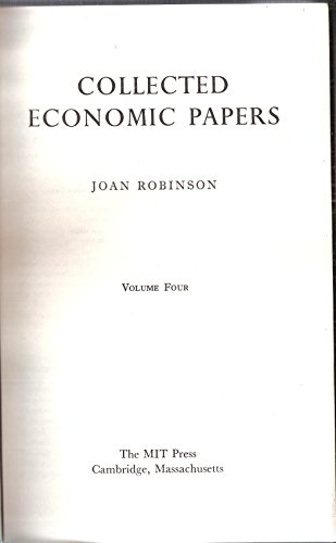 Book Collected Economic Papers Of Joan Robinson - Vol. 4 free