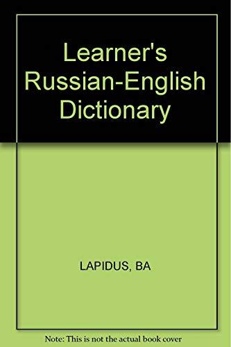 Book The Learner's Russian-English Dictionary free