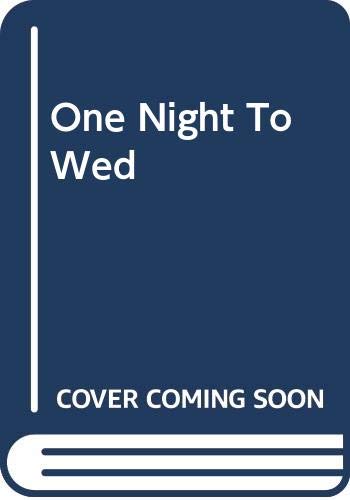 Book One Night To Wed (medical Romance Large Print) free