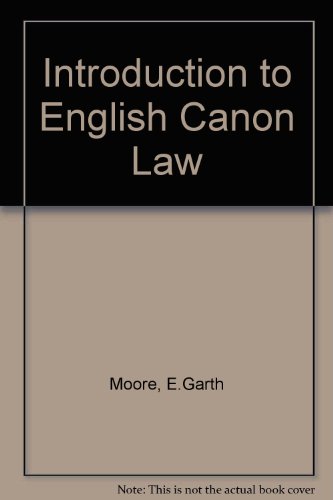 Book Moore's introduction to English canon law free