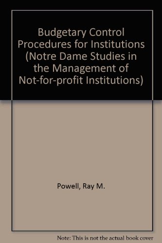 Book Budgetary Control Procedures for Institutions free