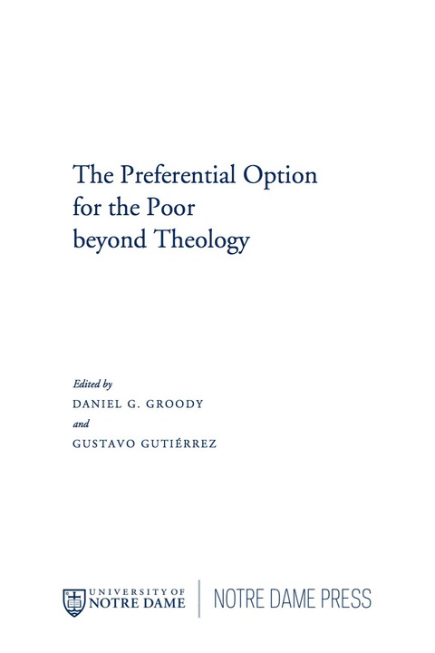 Book The Preferential Option for the Poor beyond Theology free