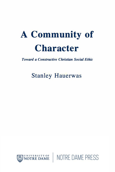 Book A Community of Character free