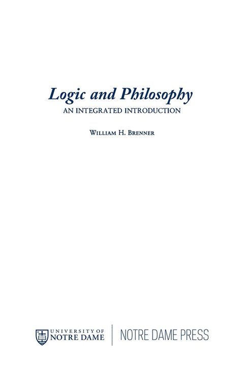 Book Logic and Philosophy free