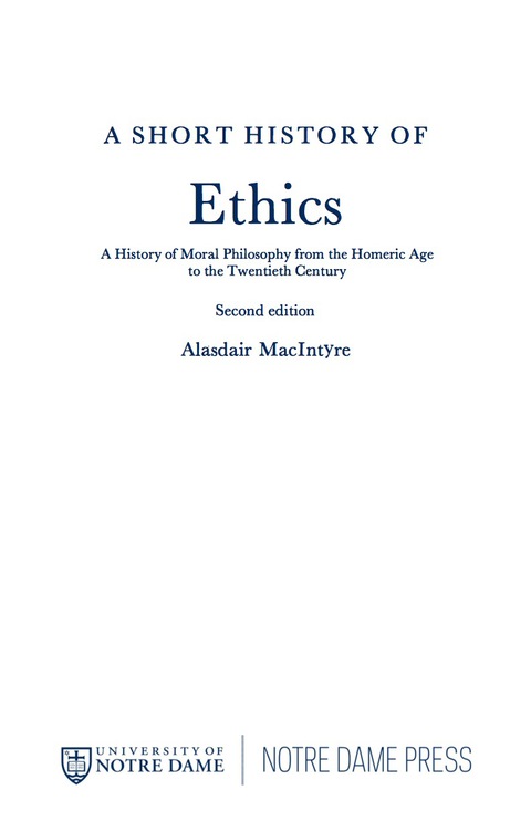 Book A Short History of Ethics free