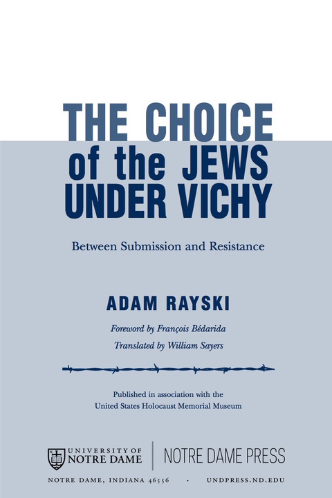 Book Choice of the Jews under Vichy, The free