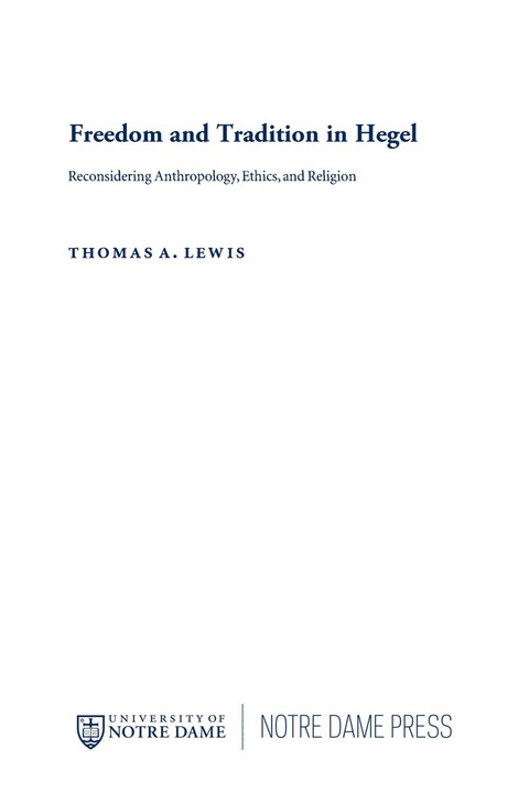 Book Freedom and Tradition in Hegel free