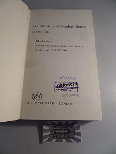 Book Constitutions Of Modern States: Selected Texts; free