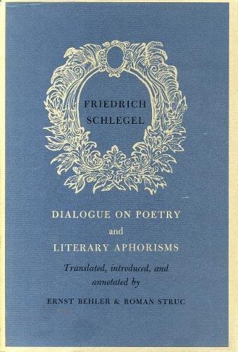 Book Dialogue On Poetry And Literary Aphorisms free