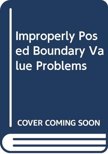 Book Improperly posed boundary value problems (Research notes in mathematics 1) free