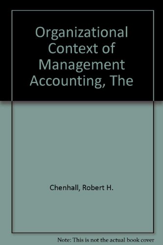 Book The Organizational context of management accounting free