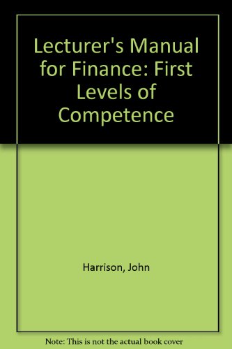 Book Lecturer's Manual For Finance: First Levels Of Competence free