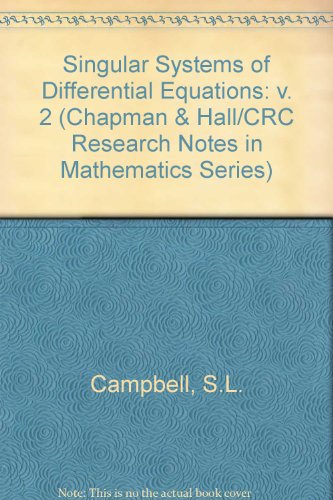 Book Singular Systems Of Differential Equations (research Notes In Mathematics) free