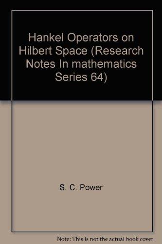 Book Hankel Operators On Hilbert Space (research Notes In Mathematics Series 64) free