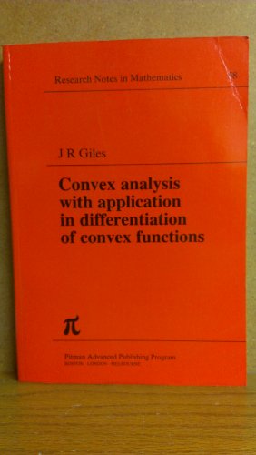 Book Convex analysis with application in the differentiation of convex functions (Research notes in mathematics) free