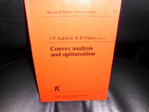 Book Convex Analysis and Optimization (Research Notes in Mathematics Series) free