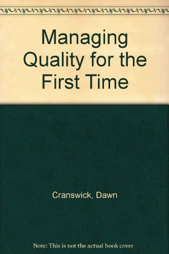 Book Managing Quality for the First Time free