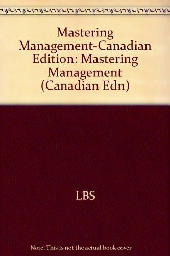 Book Mastering Management-Canadian Edition: Mastering free