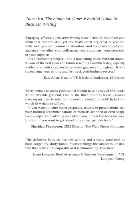 Book Financial Times Essential Guide to Business Writing, The: How To Write To Engage, Persuade And Sell (The FT Guides) free