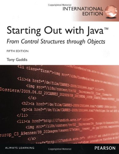 Book Starting Out With Java:from Control Structures Through Objects With Myprogramminglab free