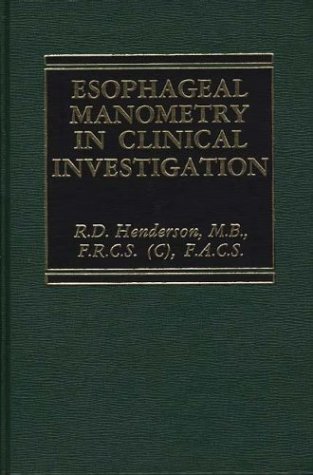 Book Esophageal Manometry In Clinical Investigation free