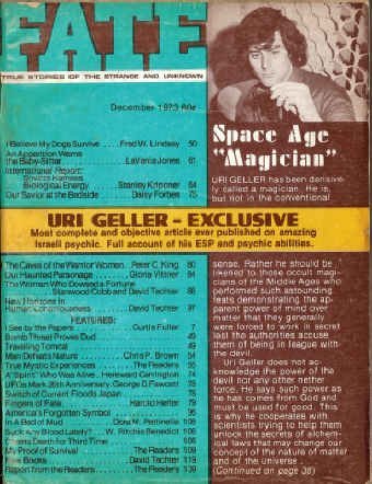Book Fate Magazine, December 1973: Space-age Psychic Uri Geller (volume 26, No. 12) free
