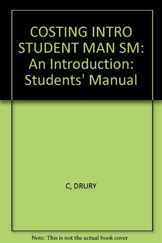 Book Costing Intro Student Man Sm: An Introduction: Students' Manual free
