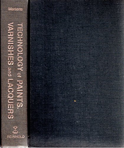 Book Technology Of Paints, Varnishes And Lacquers free