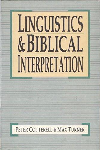 Book Linguistics And Biblical Interpretation free